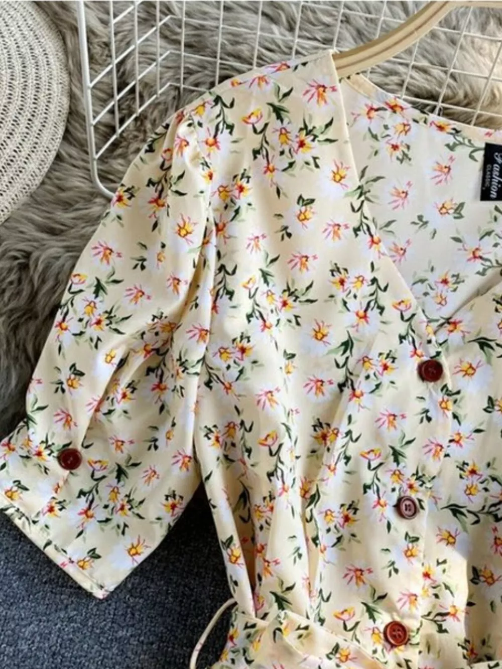 Floral Print V-Neck Midi Dress, image 30