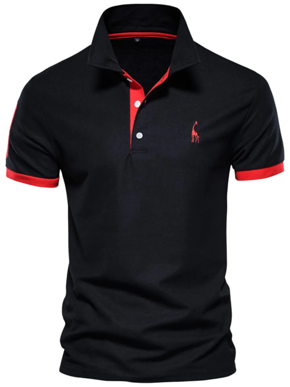 Men's Full Size Contrast Trim Classic Polo Shirt Plus Size