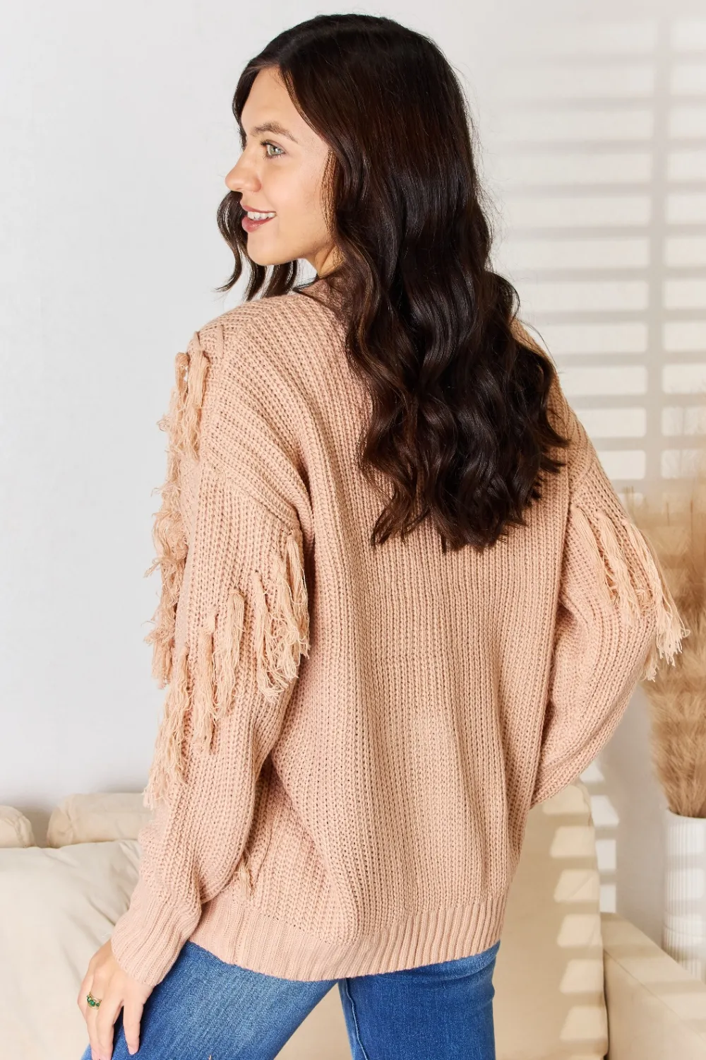 Tassel Detail Long Sleeve Sweater, image 2