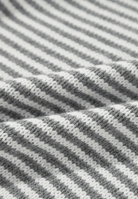 Striped Round Neck Dropped Shoulder Sweater, image 3