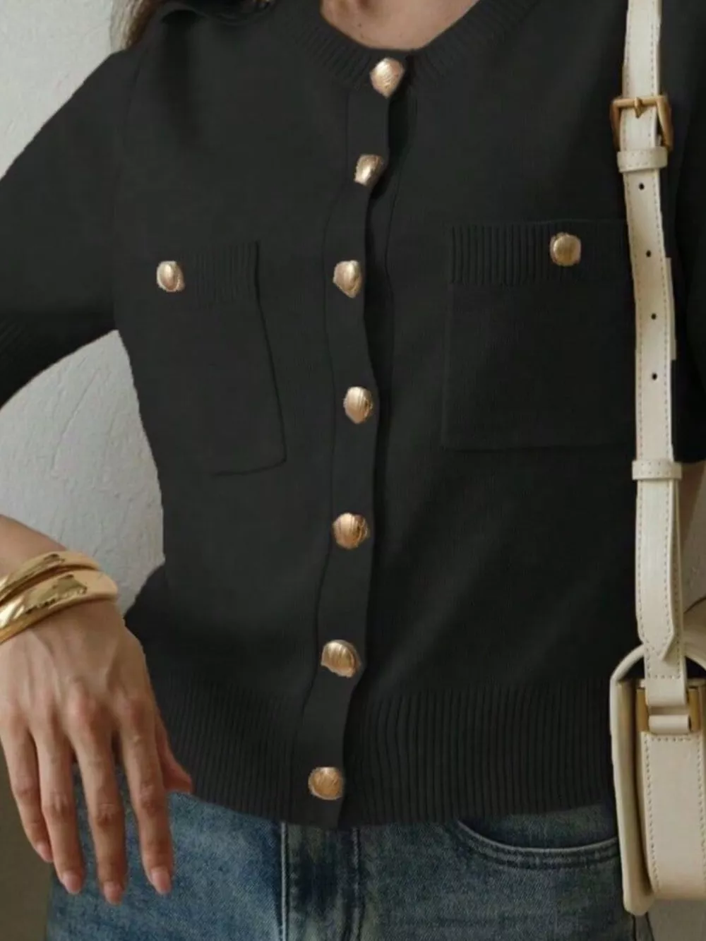 Button-Down Short Sleeve Cardigan, image 2