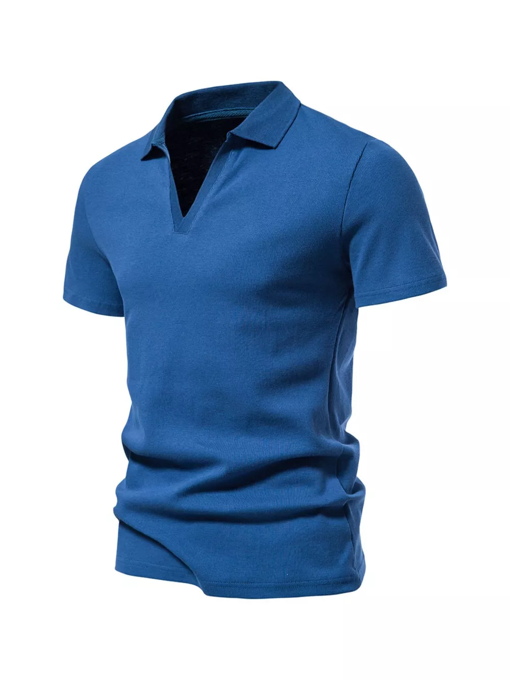 Men's Plus Size Casual Notched Short Sleeve Polo, image 8