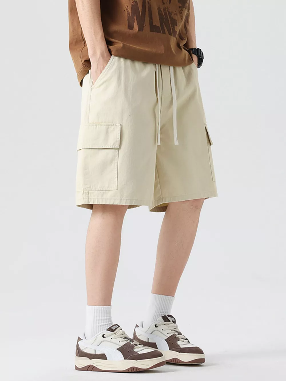 Men's Full Size Drawstring Loose Fit Shorts Plus Size, image 4