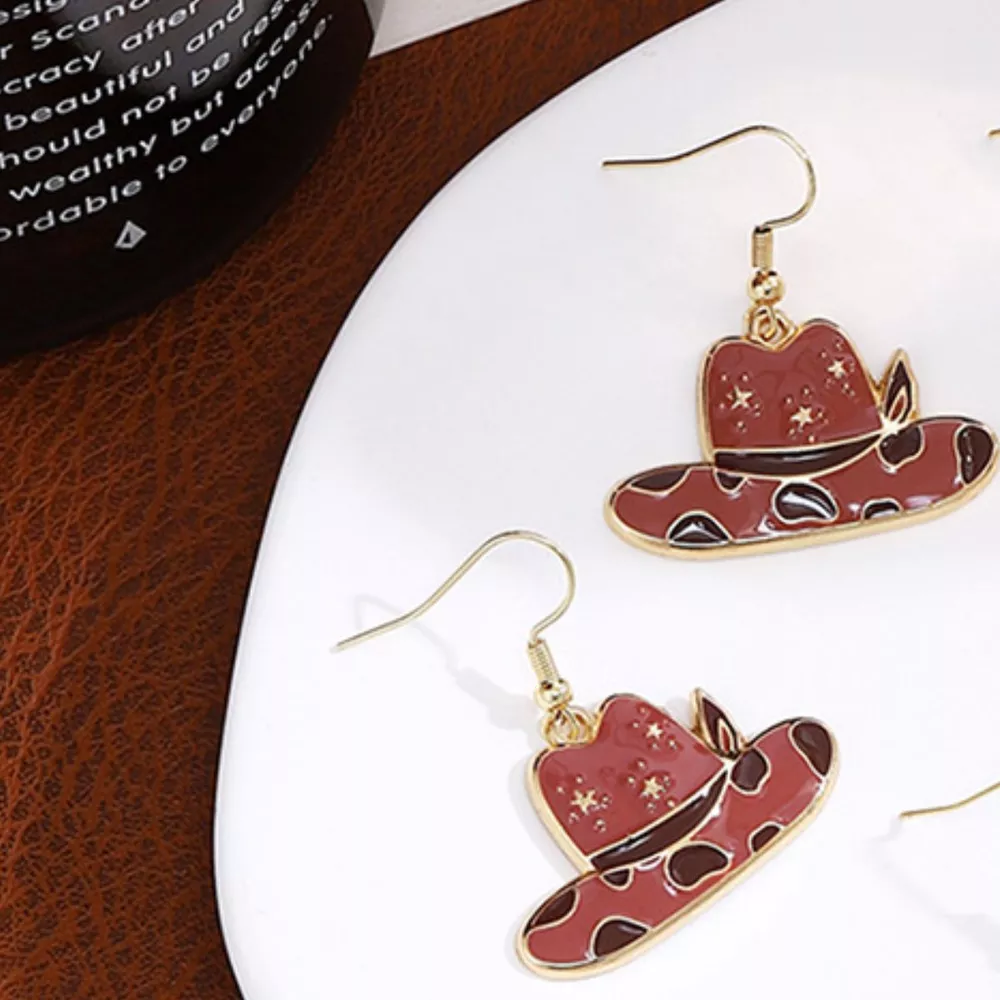 Cowboy Hat & Bottle Dangle Earrings, image 3