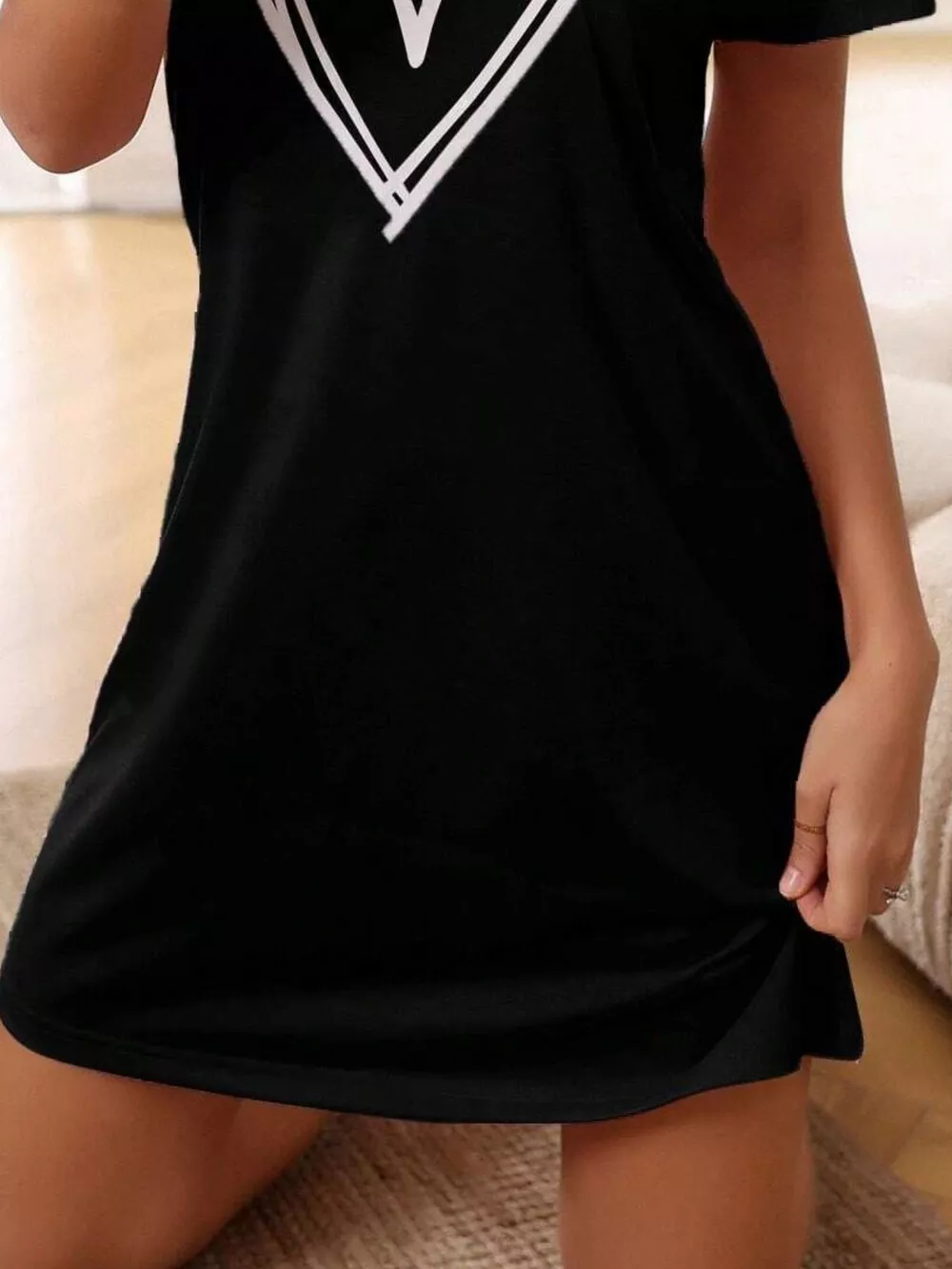 Heart Short Sleeve Lounge Dress, image 13