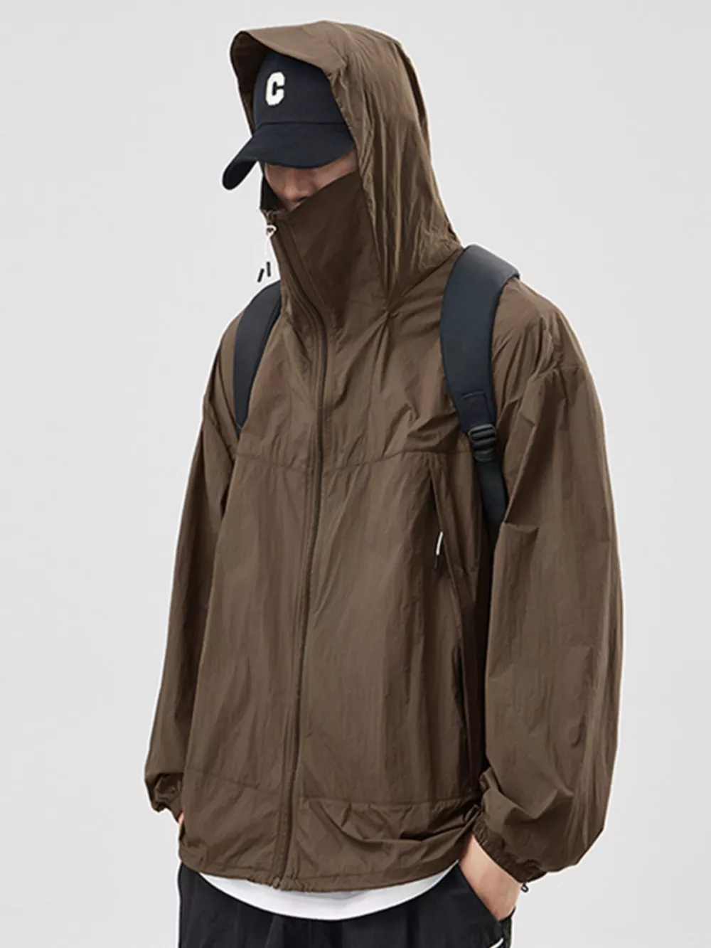 Men's Plus Size Lightweight Hooded Windbreaker Jacket, image 7