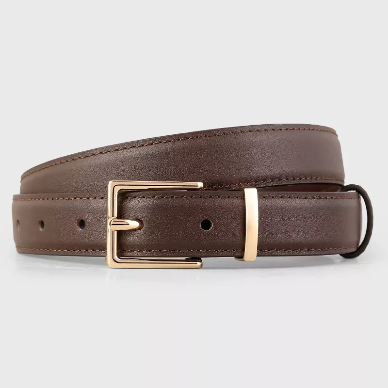 Leather Belt with Golden Buckle, image 4