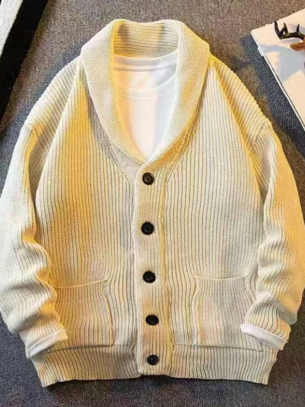 Men's Plus Size Button Down Long Sleeve Cardigan, image 7