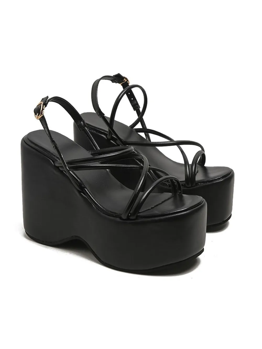 Strappy Platform Wedge Sandals, image 4