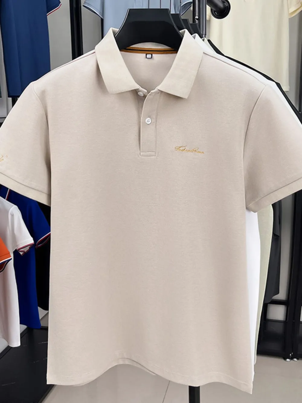 Men's Plus Size Button Detail Short Sleeve Polo, image 7