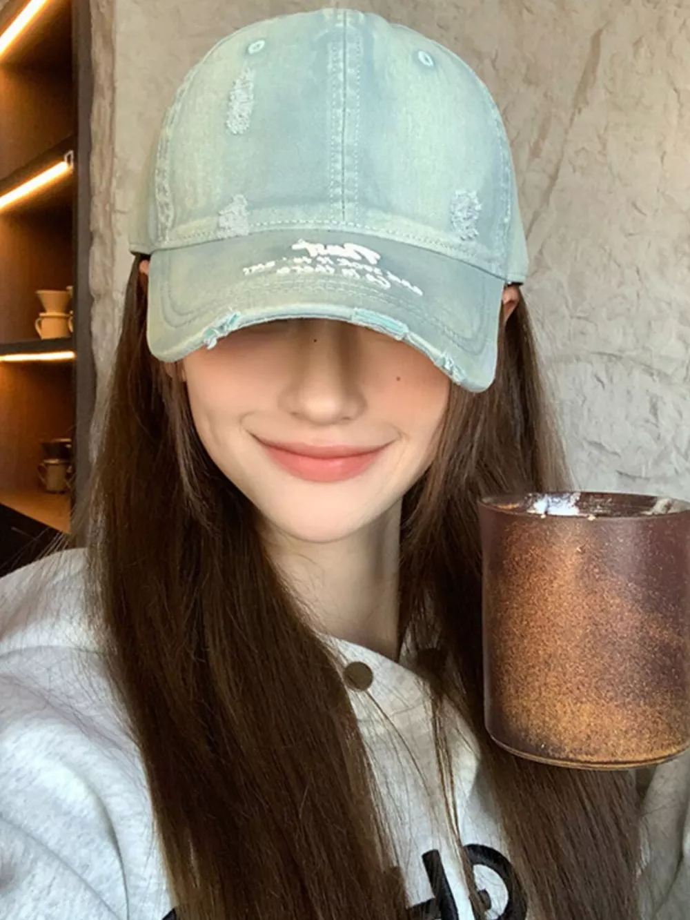 Distressed Embroidered Baseball Cap, image 2