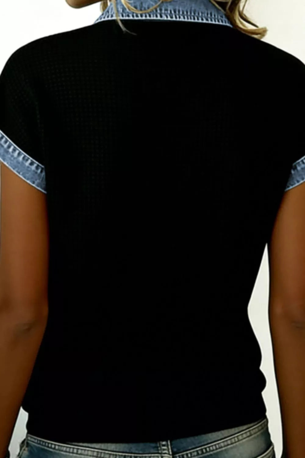 Denim Trim Button-Down Shirt, image 3