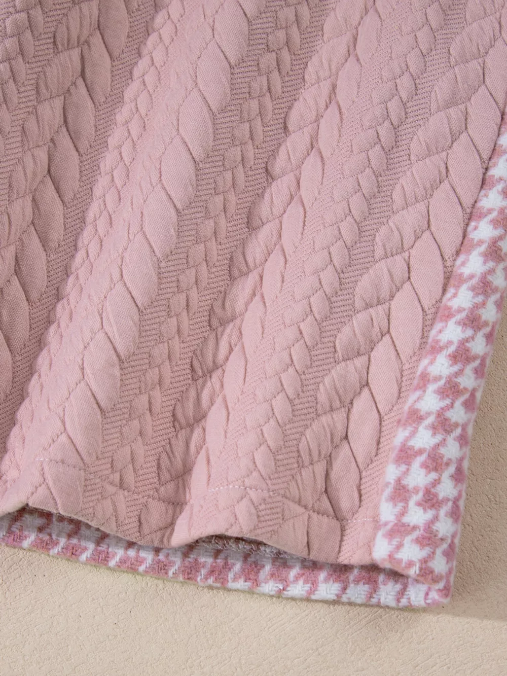 Button Down Houndstooth Color Block Shacket, image 2