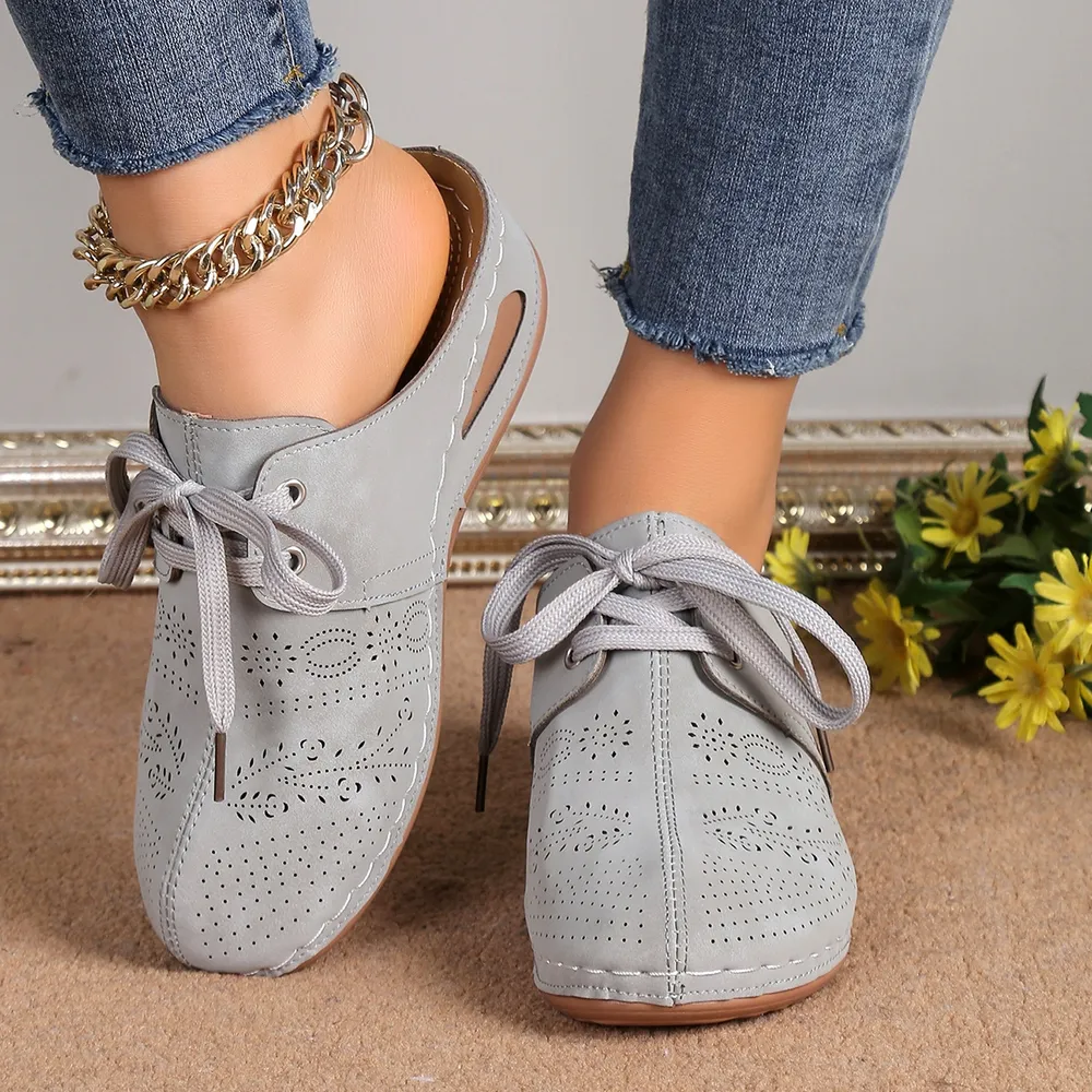 Lace-Up Round Toe Wedge Sandals, image 7