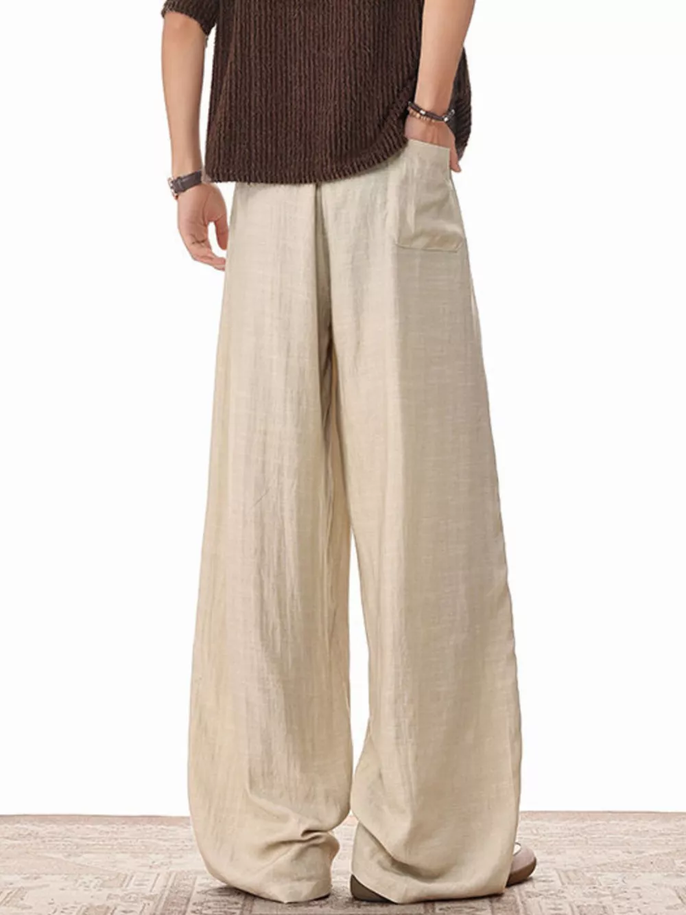 Men's Plus Size Wide Leg Drawstring Pants, image 12