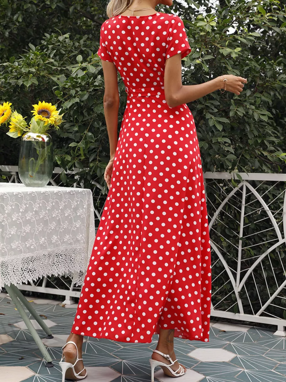 Polka Dot Wrap Maxi Dress, image 18