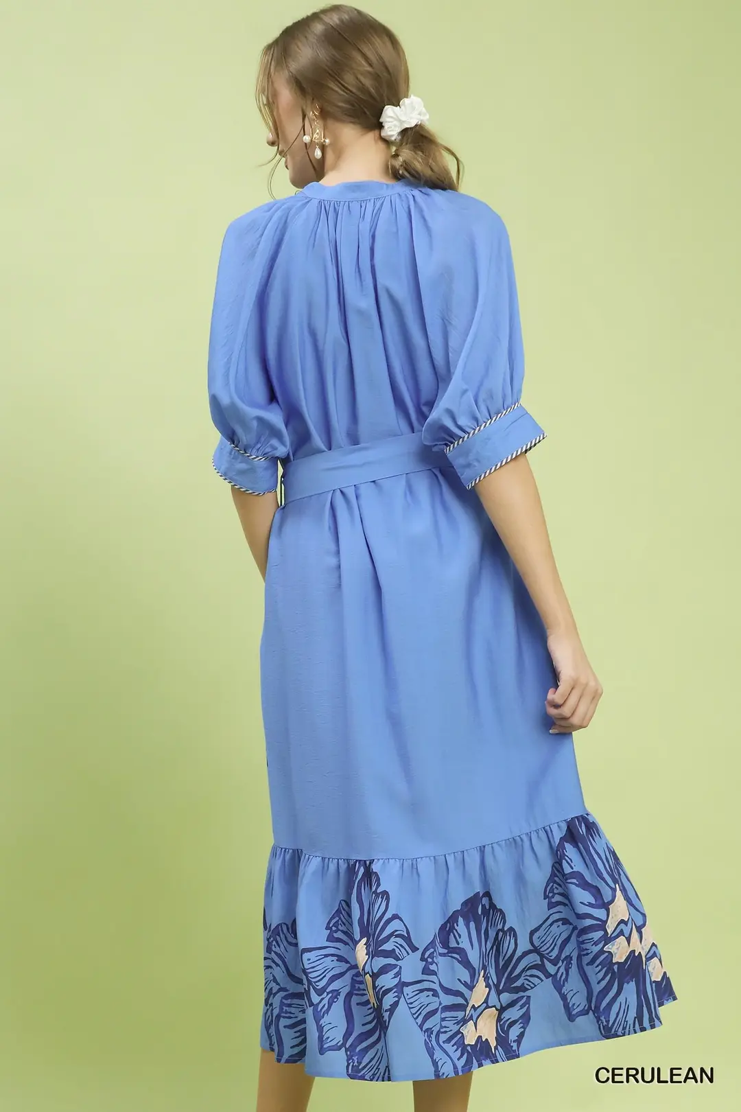 Floral Belted Midi Dress, image 5