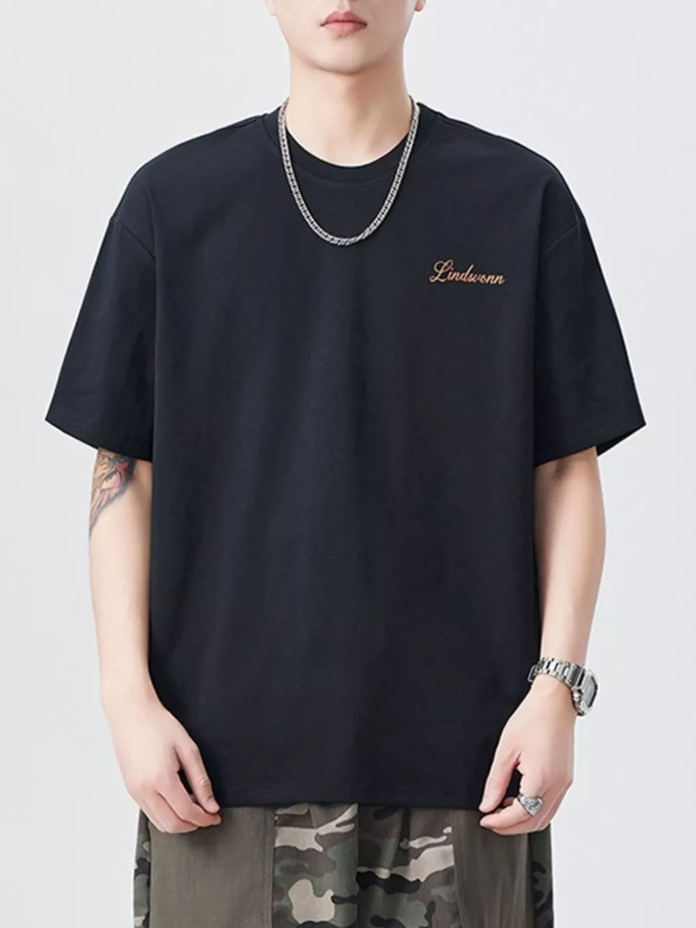 Men's Plus Size Round Neck Short Sleeve T-Shirt, image 3