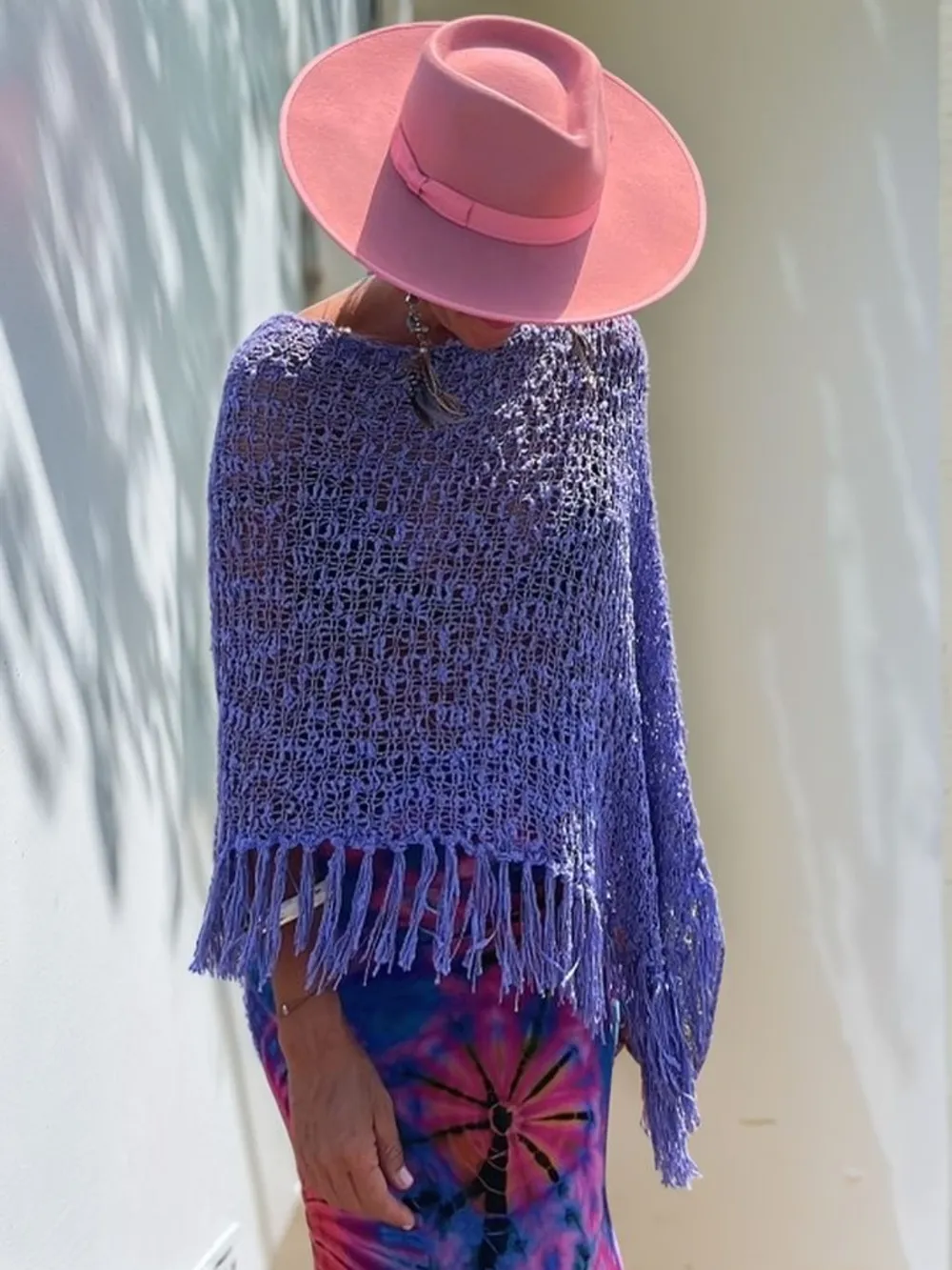 Tassel Boat Neck Knit Shawl, image 4