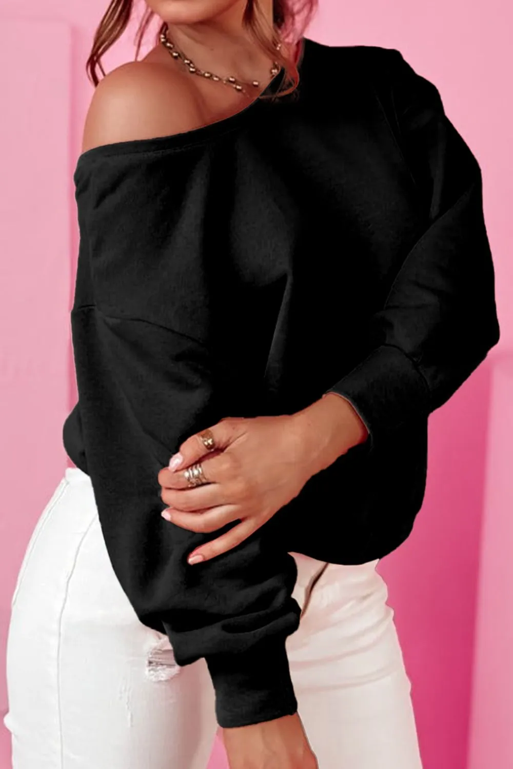 Bow Round Neck Long Sleeve Sweatshirt, image 2