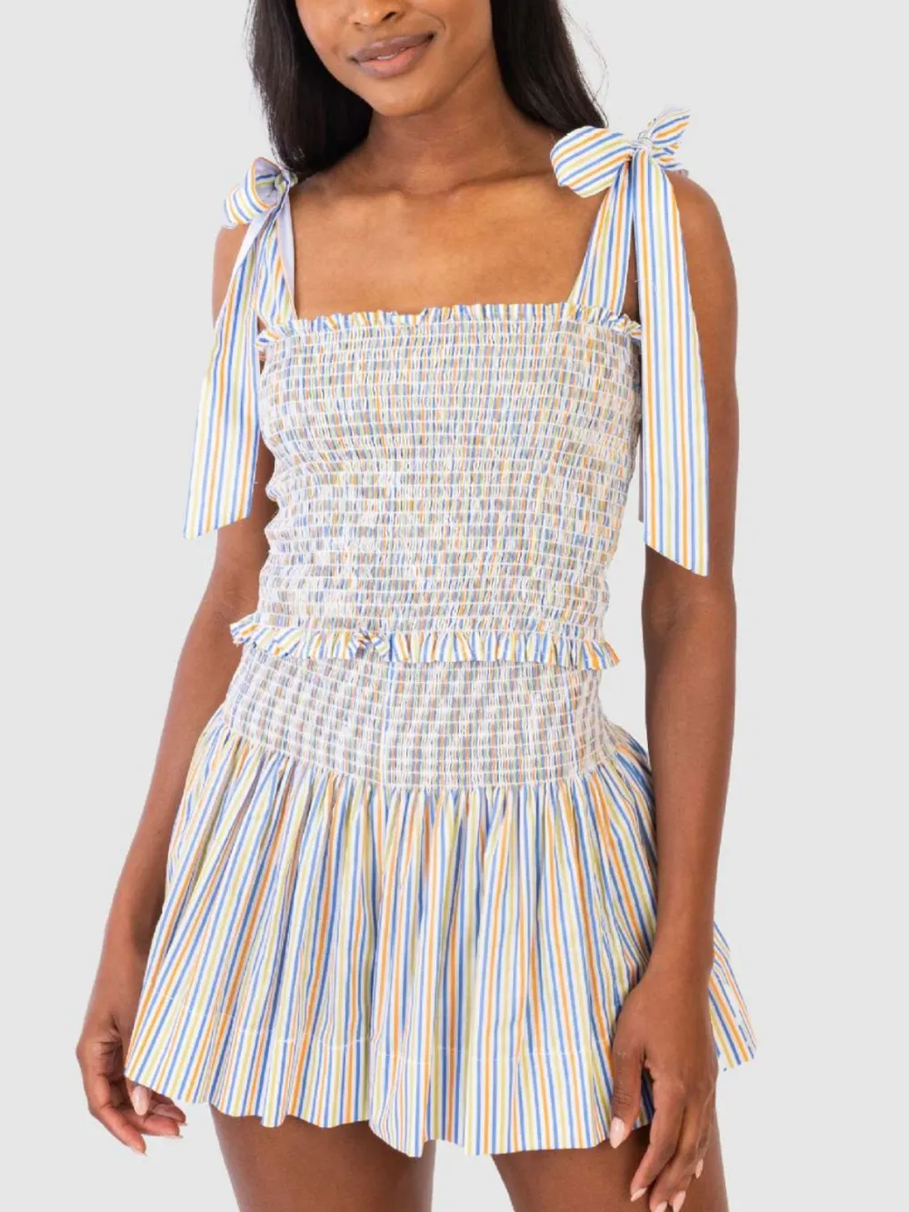Smocked Tie Shoulder Cami and Shorts Set, image 6