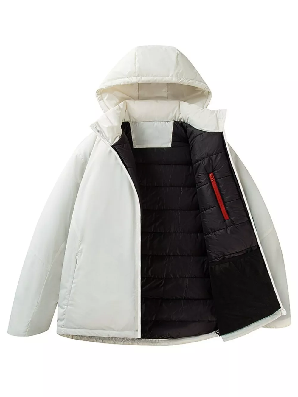 Men's Plus Size Zip Up Hooded Puffer Jacket, image 3