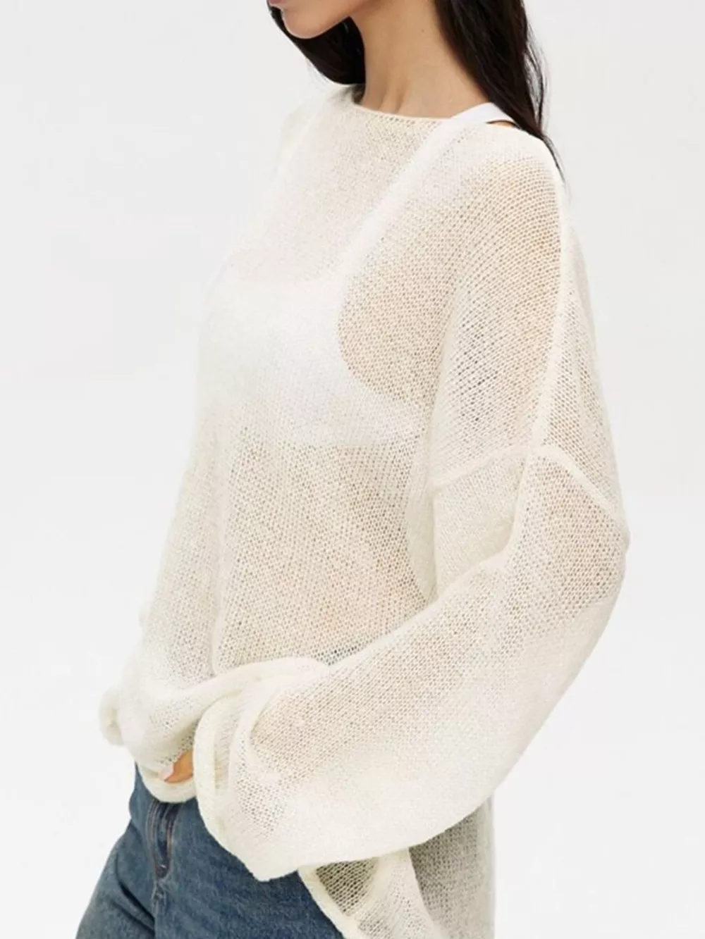 Boat Neck Dropped Shoulder Sweater, image 6