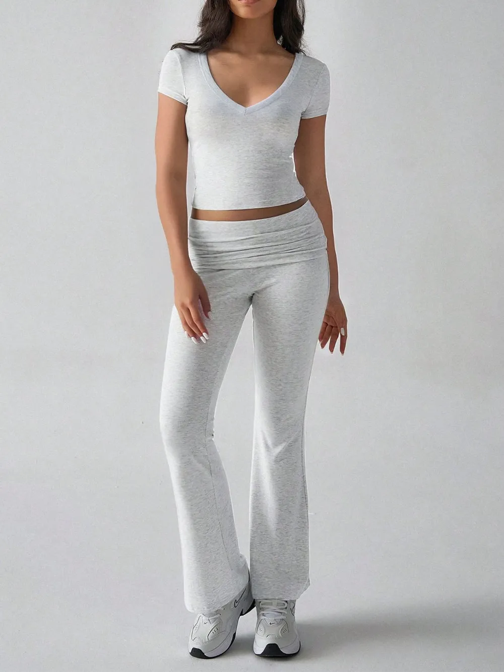 V-Neck Top and Bootcut Leggings Set, image 11