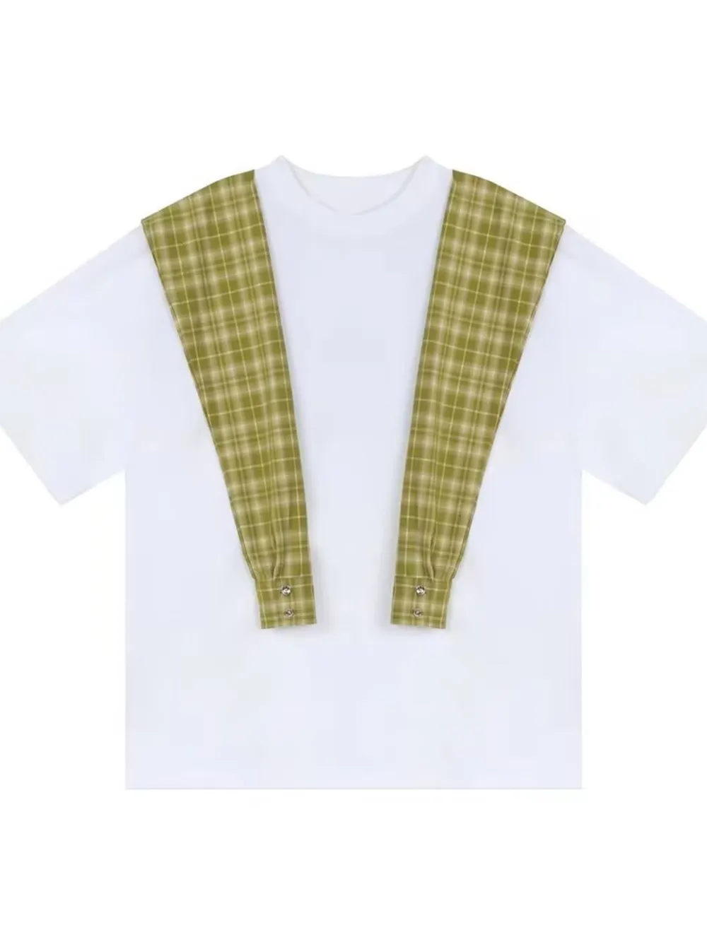 Men's Full Size Oversized T-Shirt with Plaid Shawl Plus Size, image 10