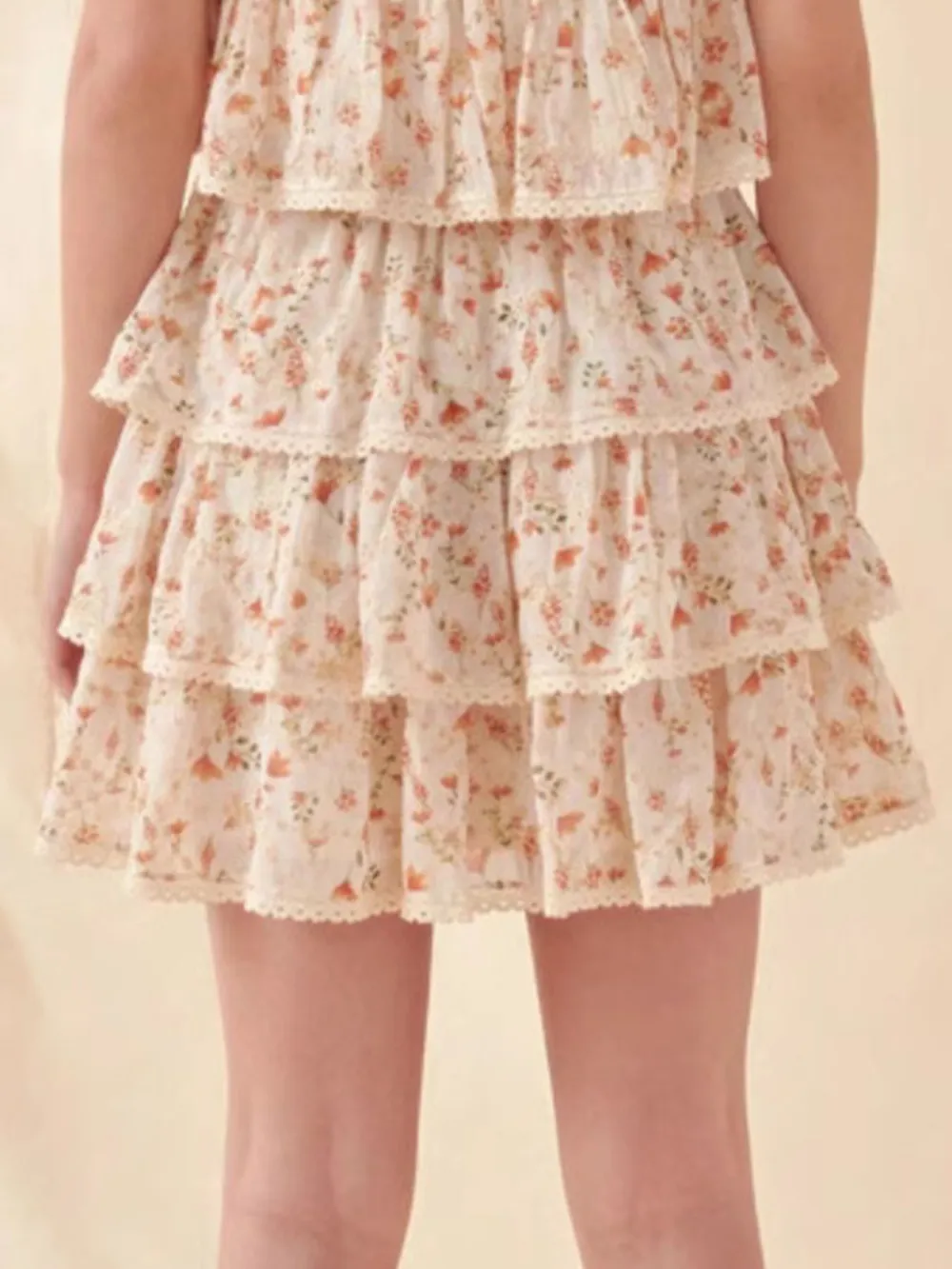 Floral Layered Ruffle Mini Skirt, image 3