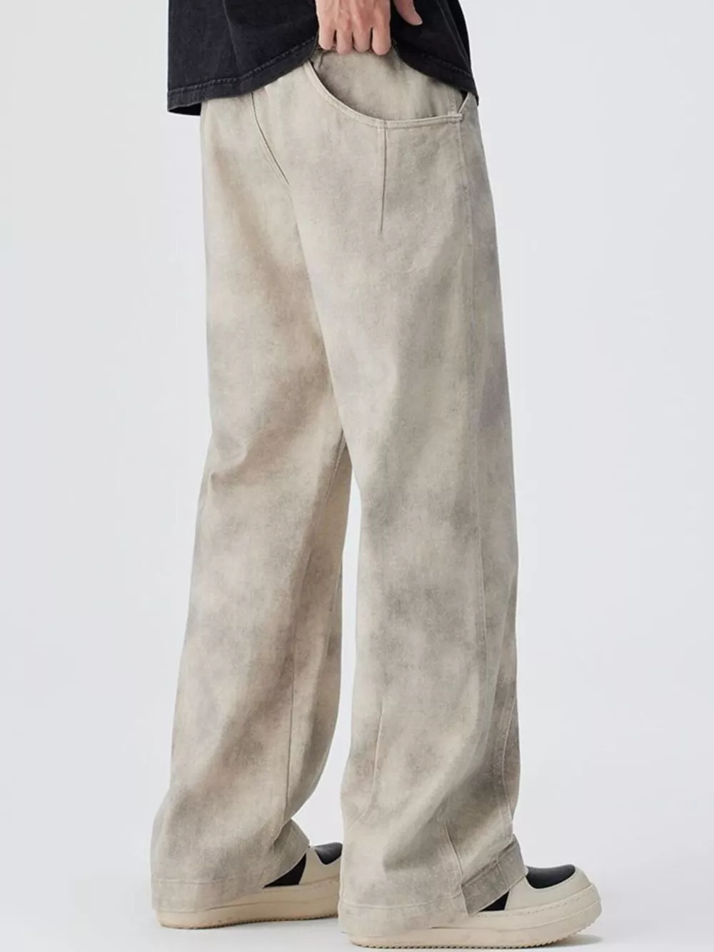 Men's Plus Size Vintage Wash Wide Leg Pants, image 2