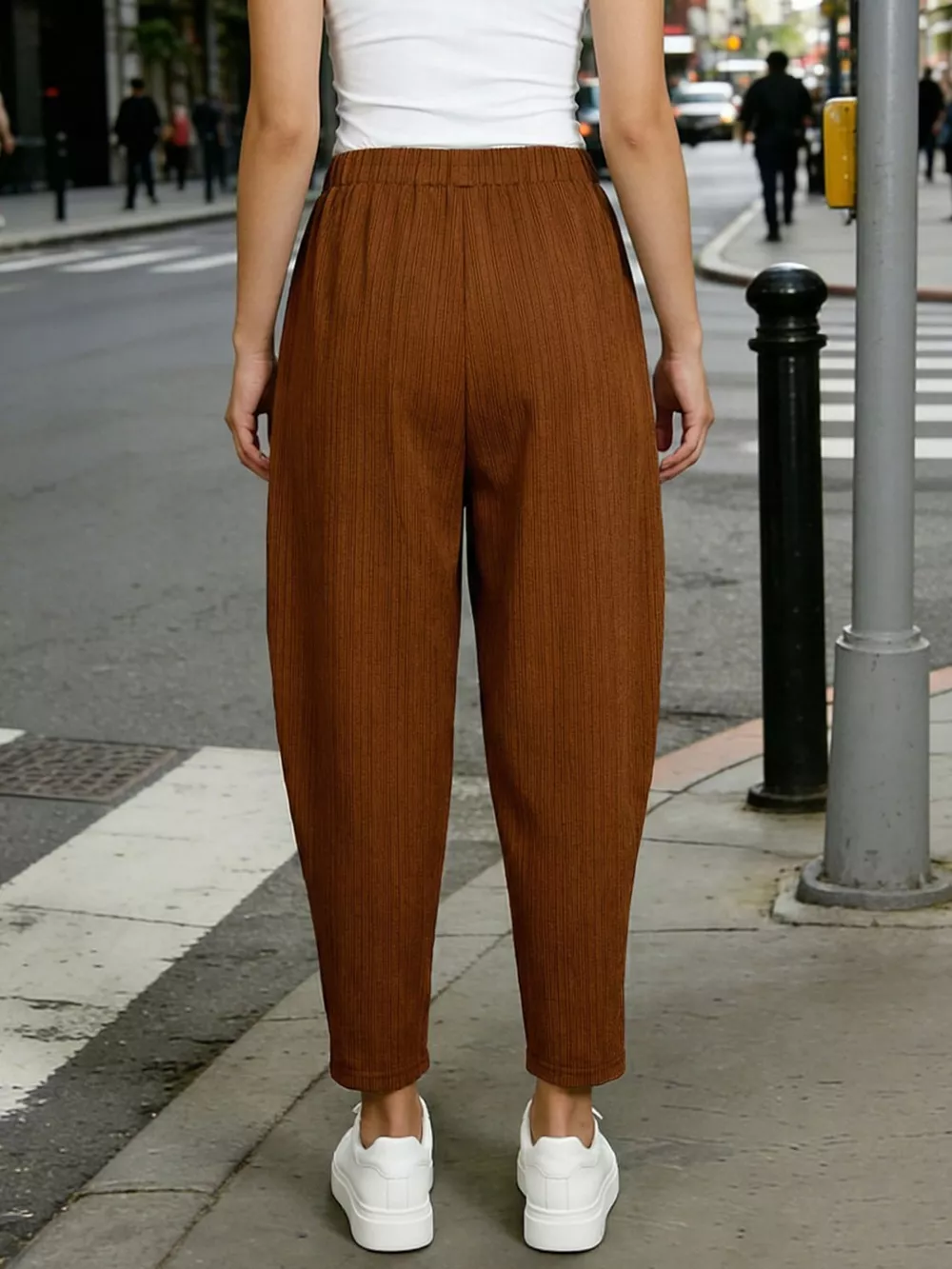 Plus Size Casual Elastic Waist Harem Pants, image 10