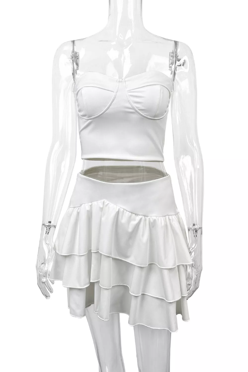 Tube Top and Ruffle Layered Skirt Set, image 6