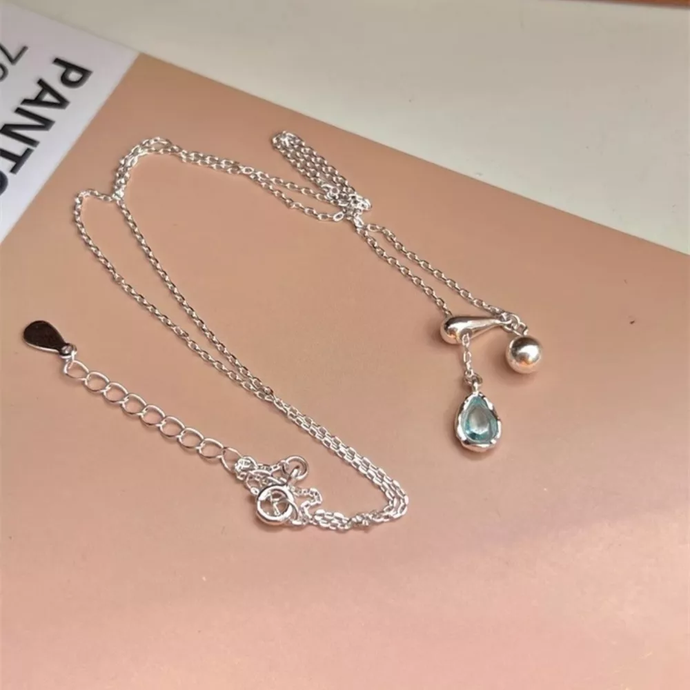 925 Sterling Silver Y-Shaped Drop Necklace, image 3