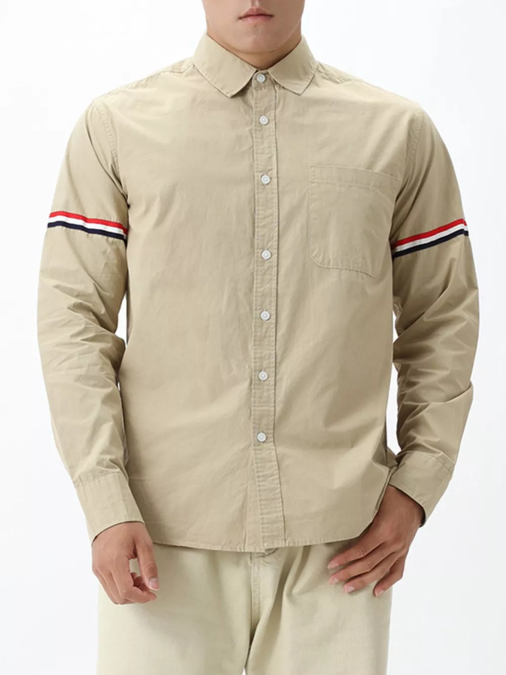 Men's Plus Size Long-Sleeve Button-Down Shirt