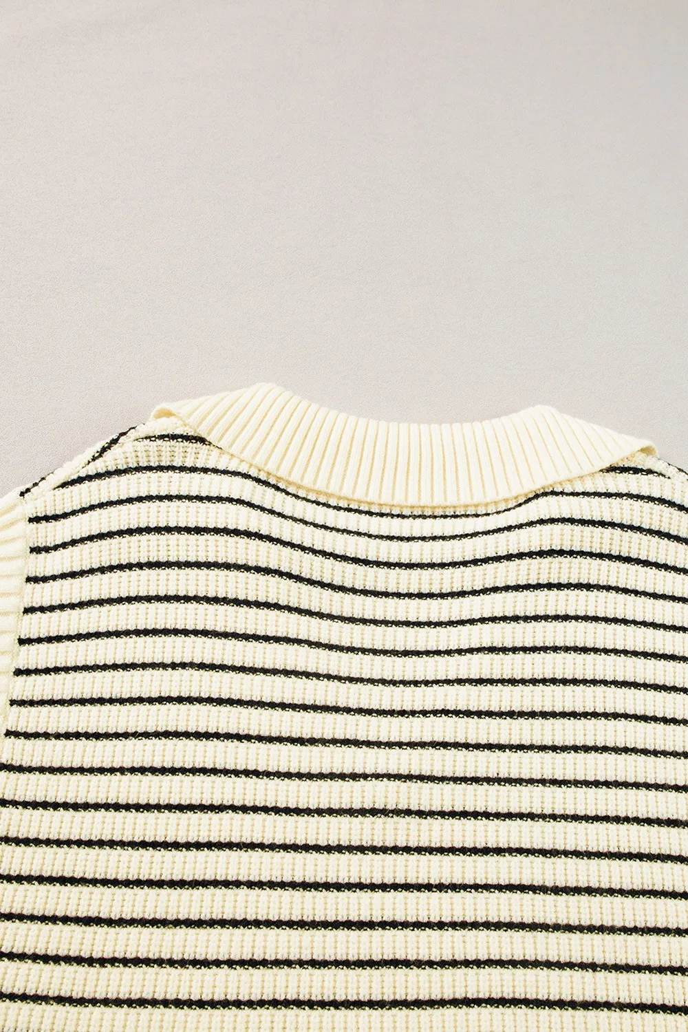 Stripe Turn-Down Johnny Collar Sweater Vest, image 6