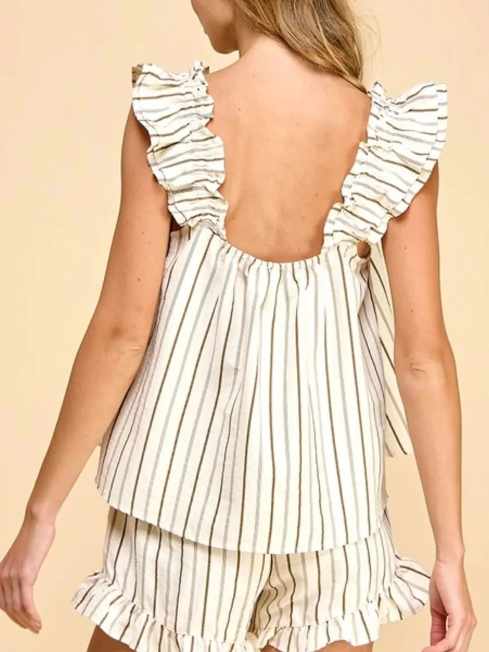 Ruffled Striped Tank and Shorts Set, image 5