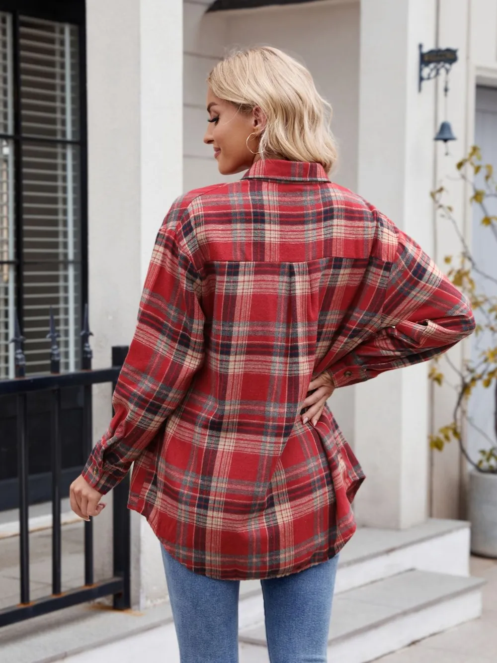 Plaid Button Up Long Sleeve Shirt, image 16