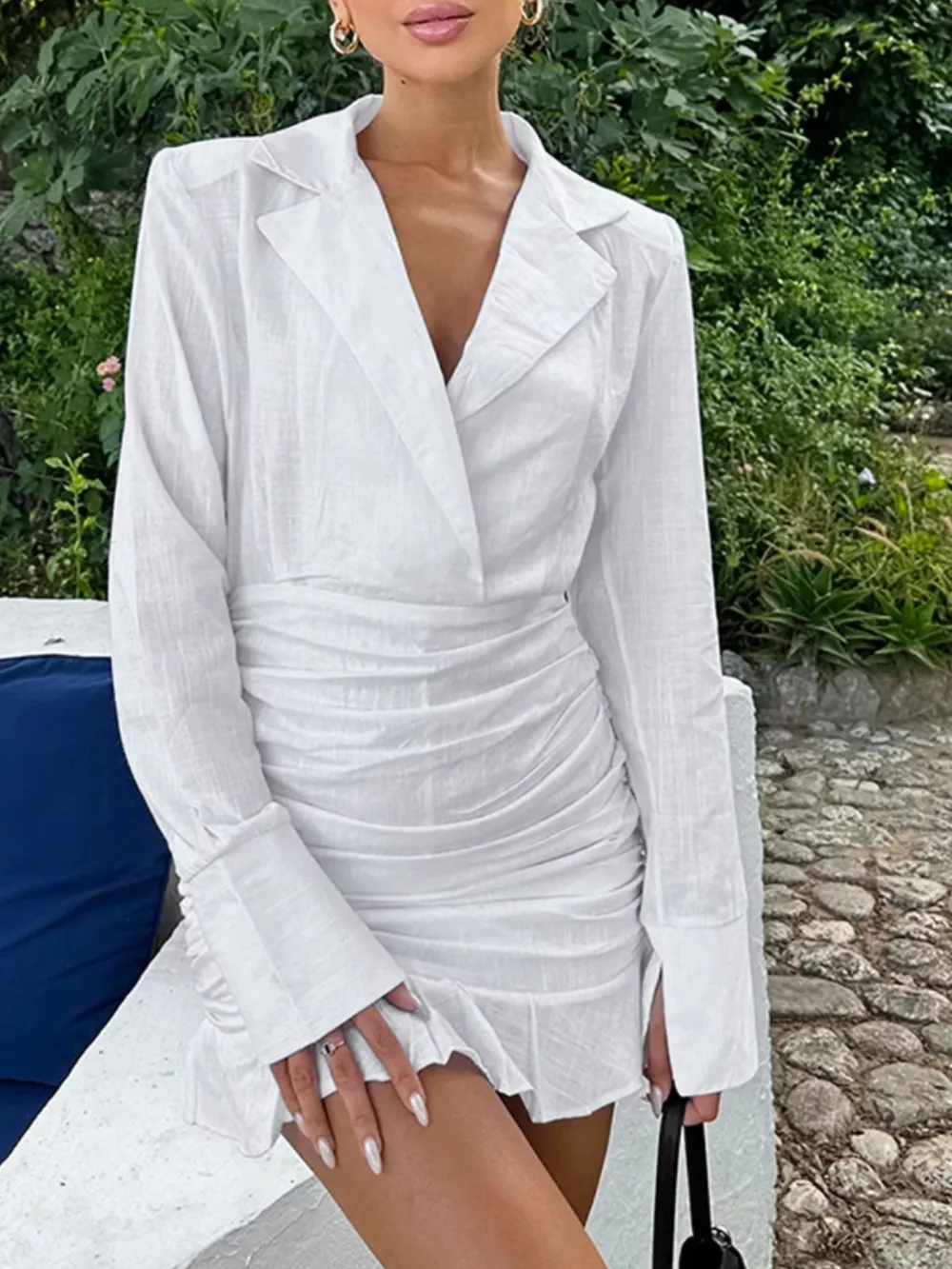 Blazer Style Ruched Mini Dress, image 4
