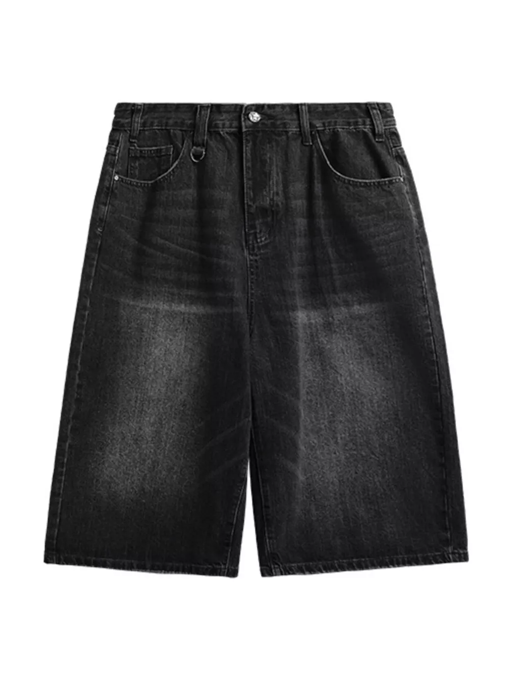 Men's Washed Wide Leg Demin Shorts, image 8
