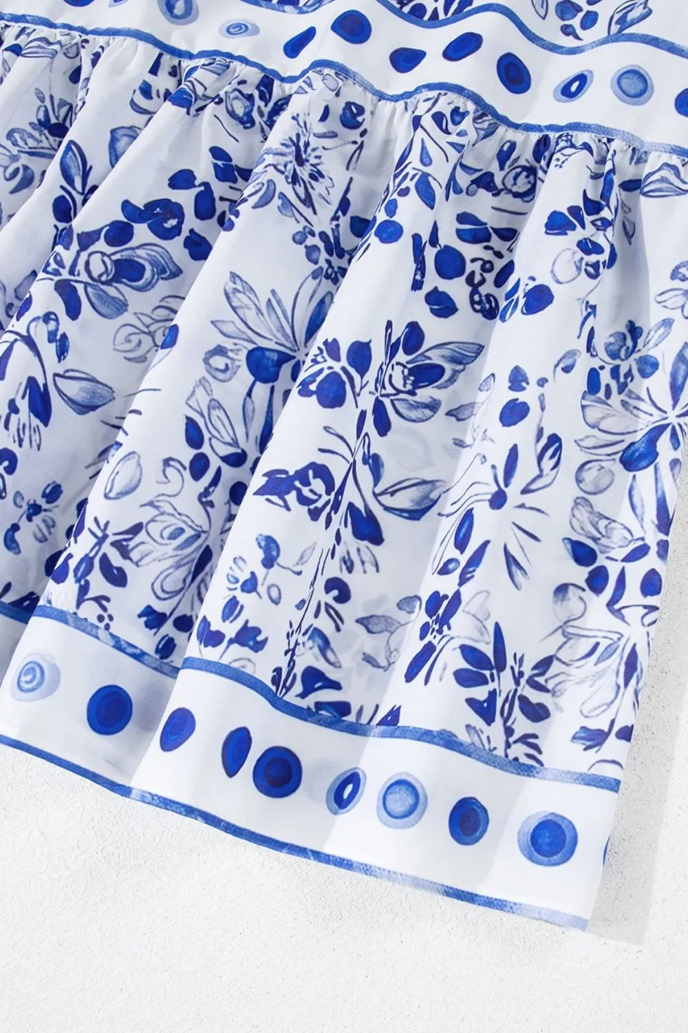 Smocked Printed Square Neck Puff Sleeve Dress, image 3
