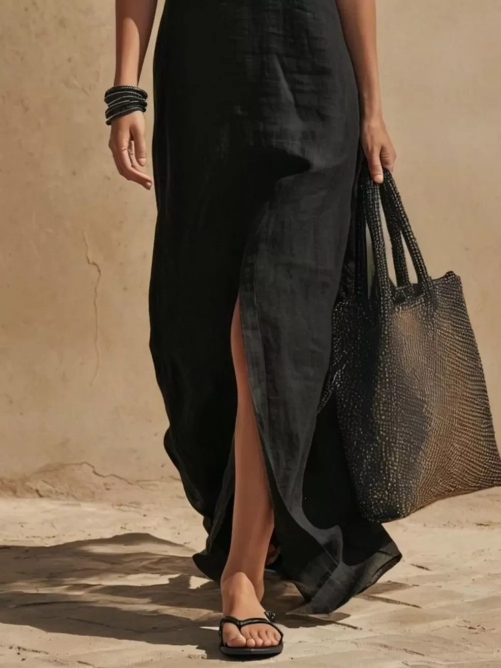 Slit Front Spaghetti Strap Maxi Dress, image 6