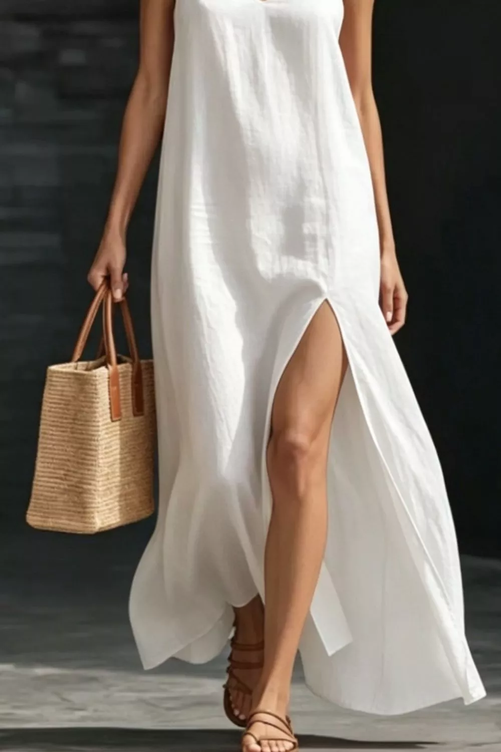 Slit V-Neck Maxi Dress, image 10