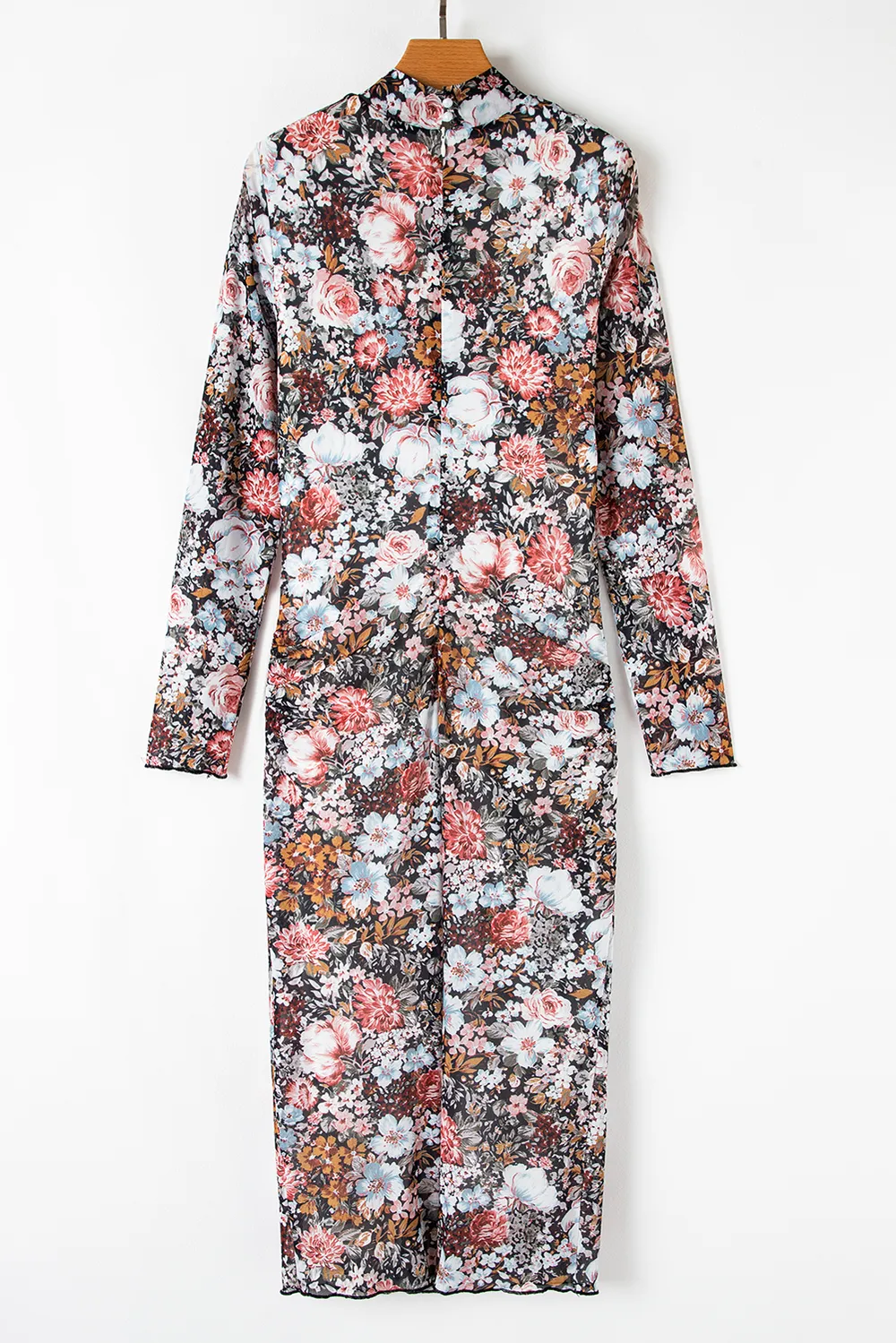 Printed Long Sleeve Midi Slim Dress, image 2