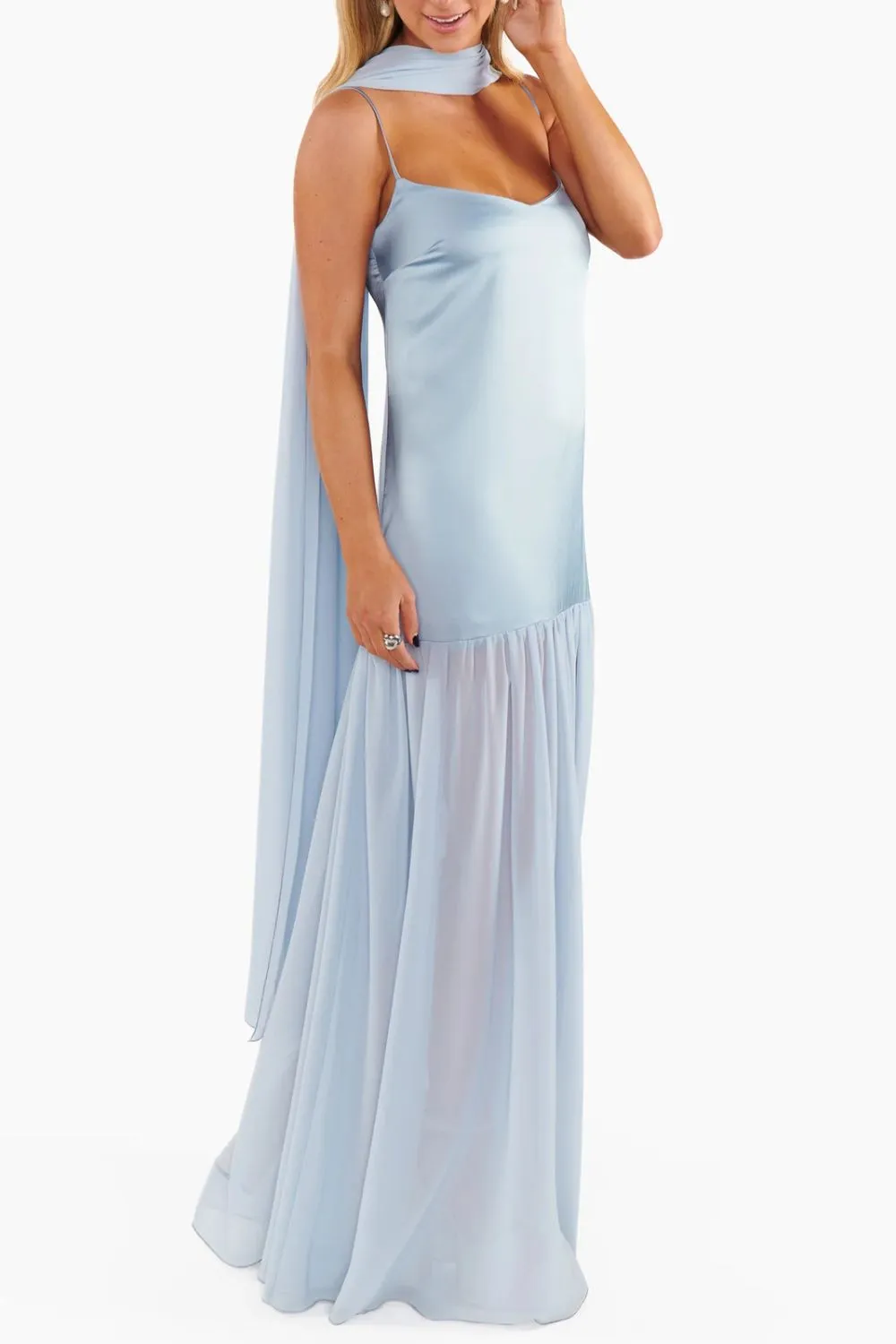 Adjustable Strap Maxi Cami Dress with Scarf, image 3