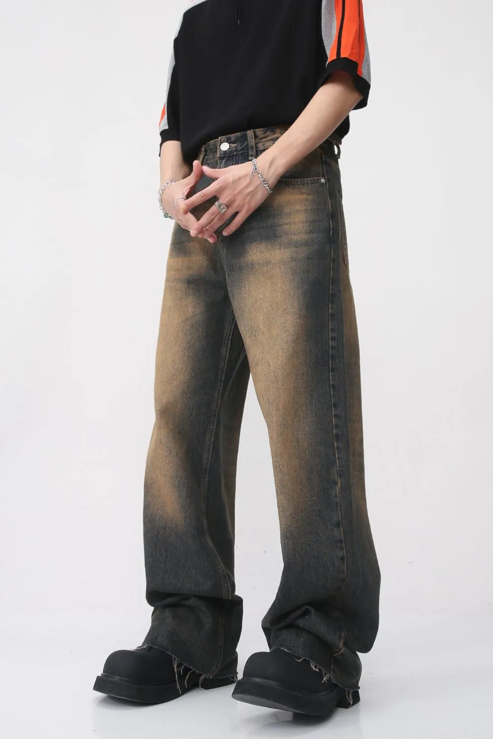 Raw Hem Straight Leg Jeans, image 3