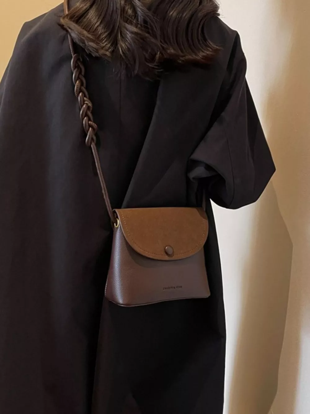 Braided Handle Flap Crossbody Bag, image 3