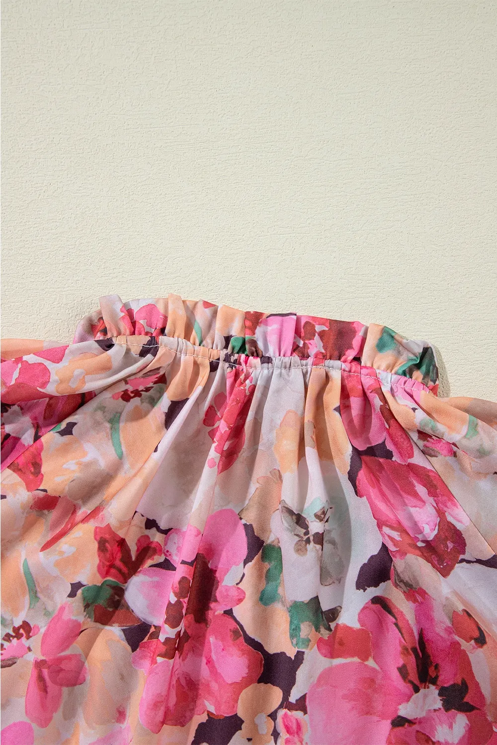 Frill Floral Button Down Long Sleeve Shirt, image 2