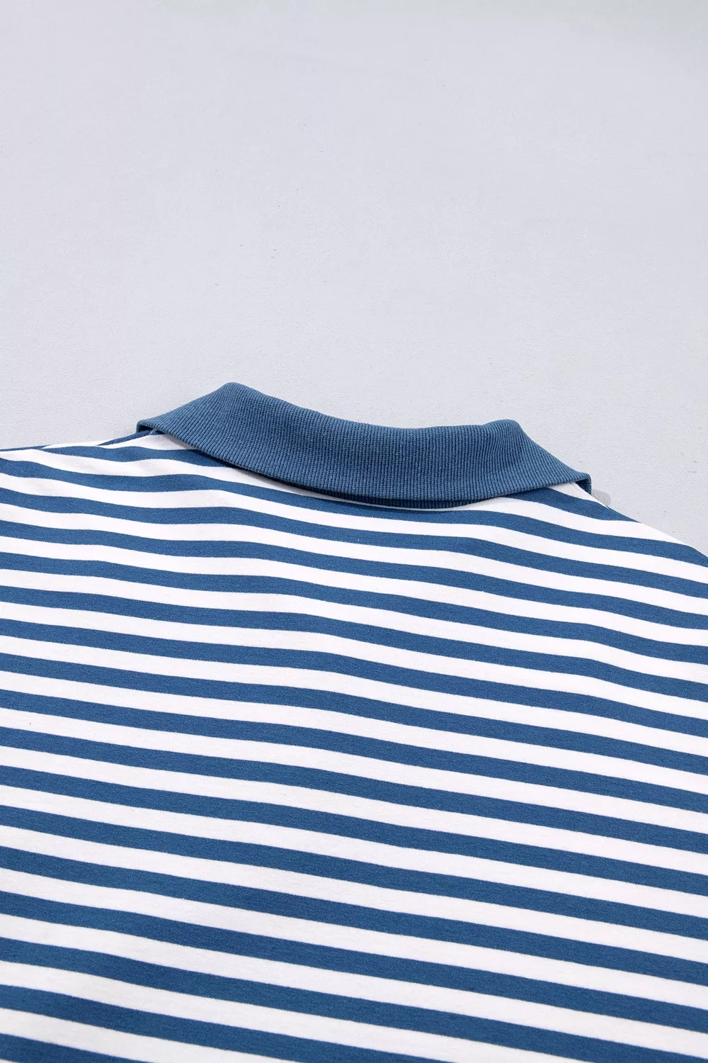 Stripe Color Block Trim Raw Seam Split Hem Loose Sweatshirt, image 12