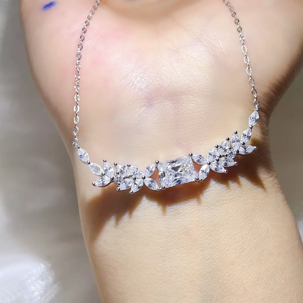 2 Carat 925 Sterling Silver Moissanite Necklace, image 3